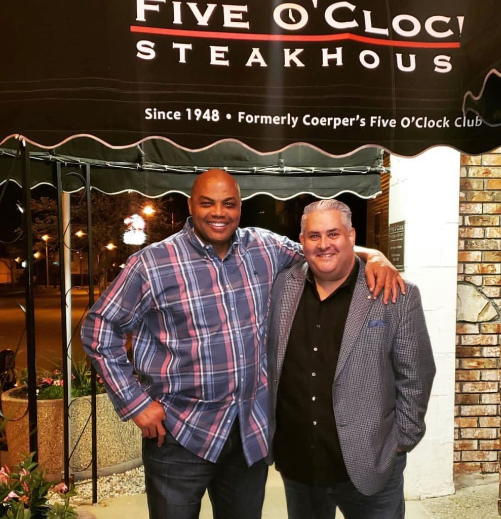 Legendary Basketball Star, Charles Barkley visits the Five O'Clock Steakhouse